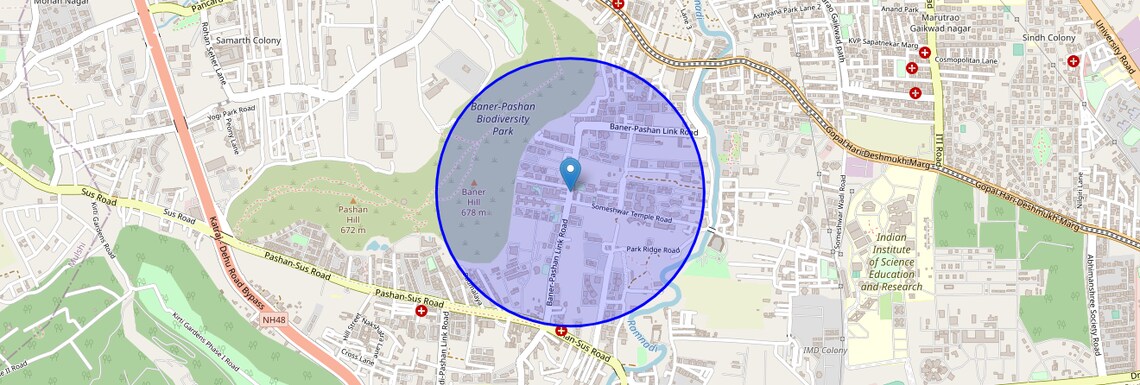 Location Map of Baner Pashan Link Road, Pune