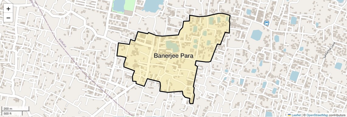 Location Map of Banerjee Para, Kolkata