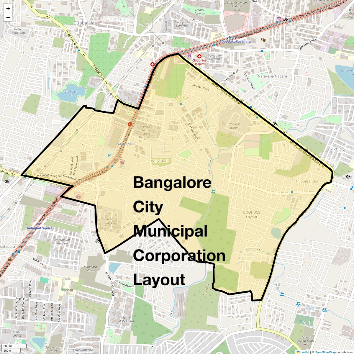 Check Time Travel of Bangalore City Municipal Corporation Layout, Bangalore