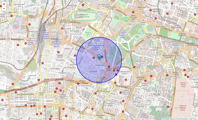 Location Map of Bangalore District Office
