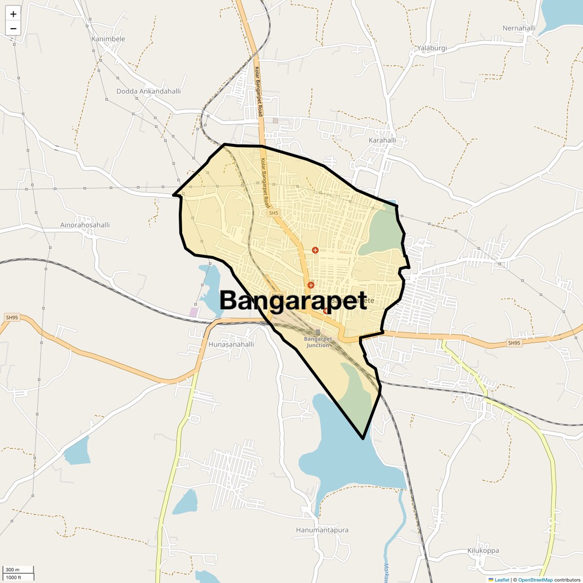Location Map of Bangarapet, Bangalore