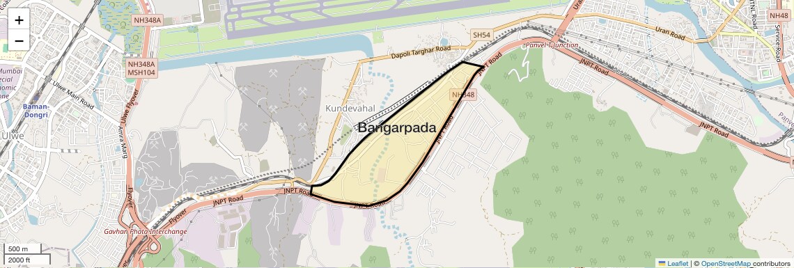 Location Map of Bangarpada, Navi Mumbai