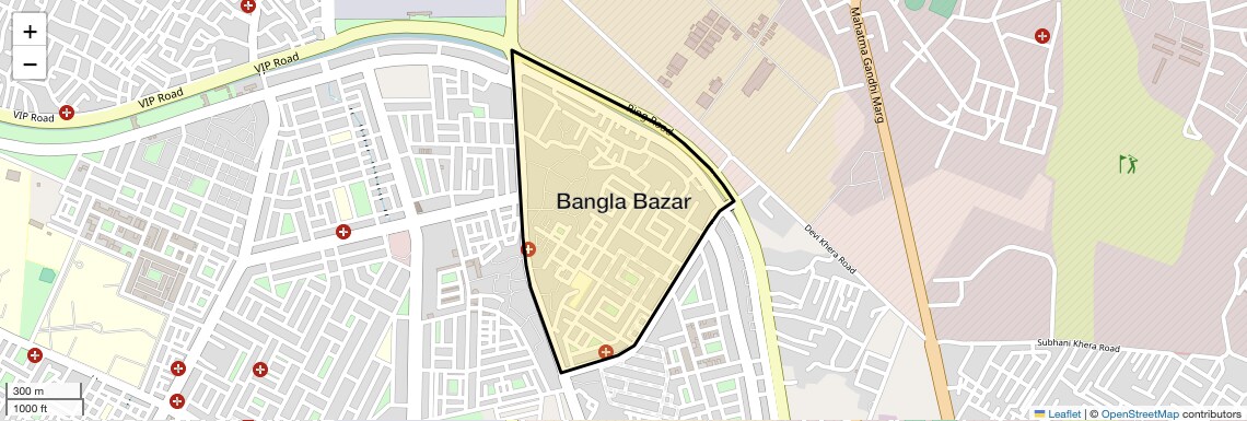 Location Map of Bangla Bazar, Lucknow