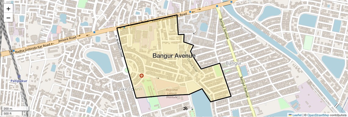 Location Map of Bangur Avenue, Kolkata