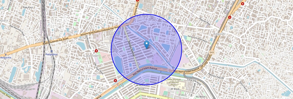 Location Map of Bangur, Kolkata