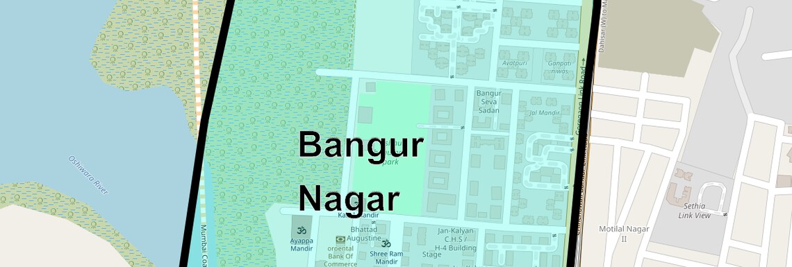 Location Map of Bangur Nagar, Mumbai