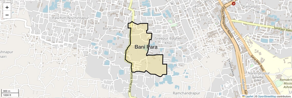 Location Map of Bani Para, Kolkata