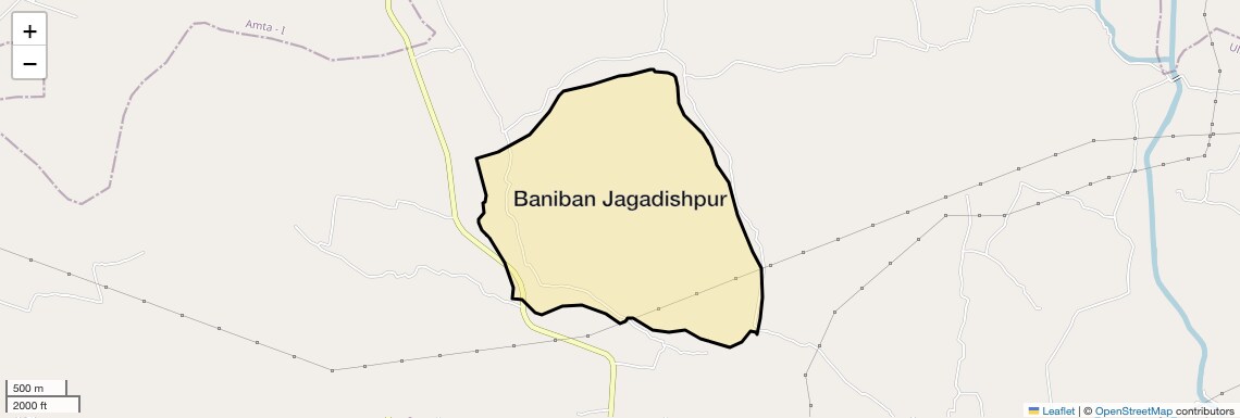 Location Map of Baniban Jagadishpur, Kolkata