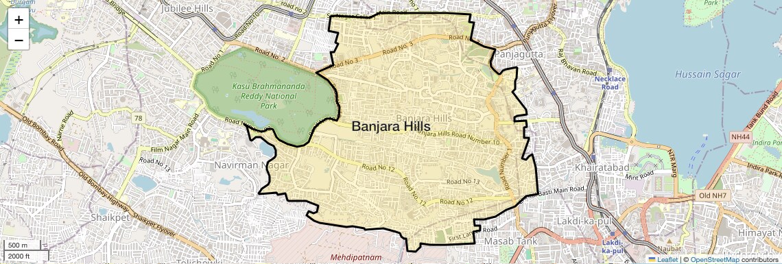 Location Map of Banjara Hills, Hyderabad