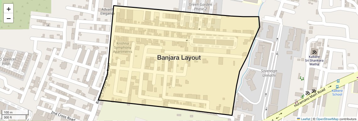 Location Map of Banjara Layout, Bangalore