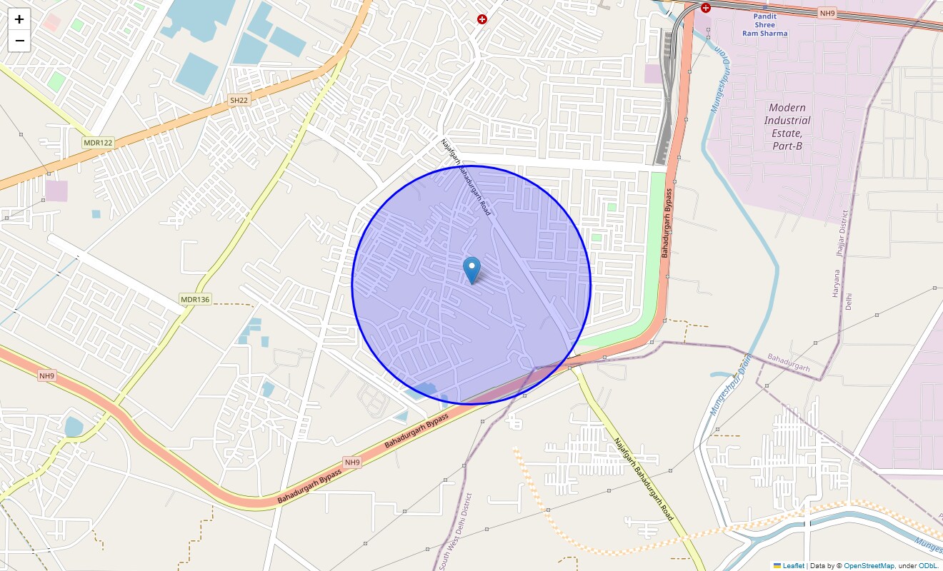 Location Map of Bank Colony, Bahadurgarh