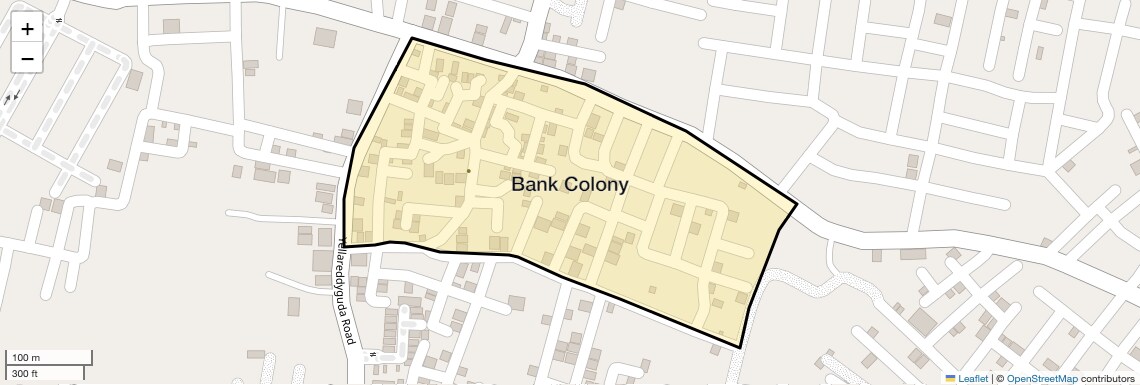 Location Map of Bank Colony, Hyderabad