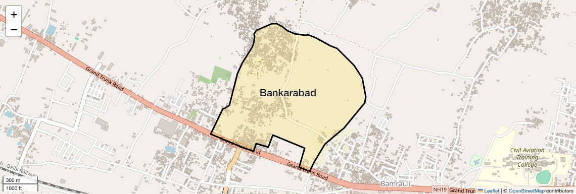 Location Map of Bankarabad, Allahabad