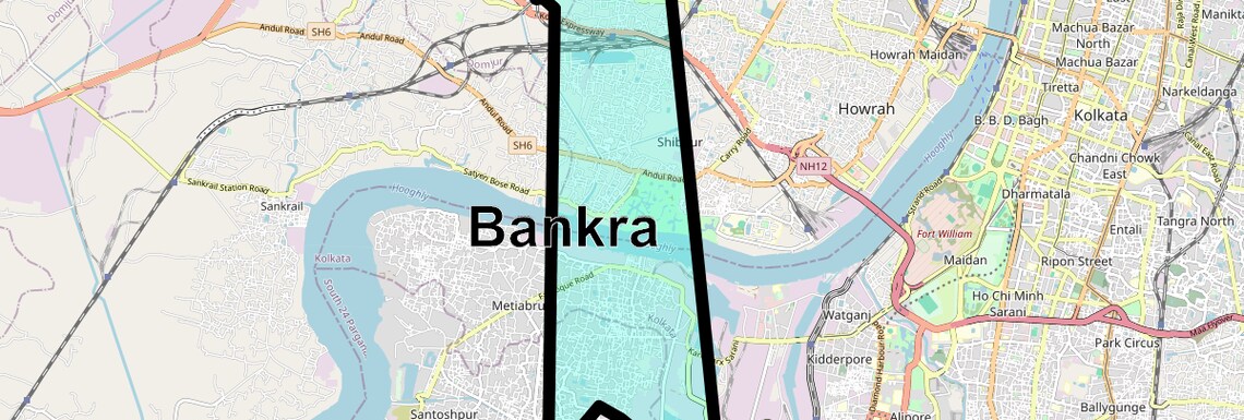 Location Map of Bankra, Kolkata