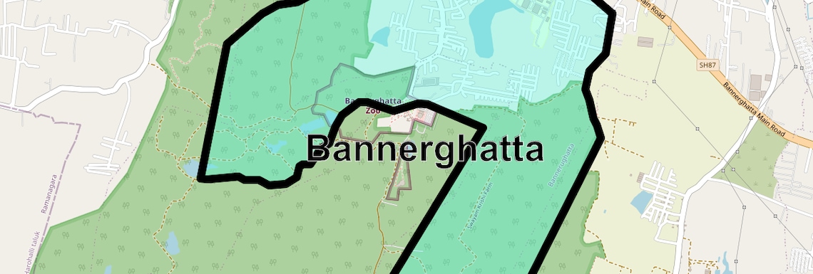Location Map of Bannerghatta, Bangalore