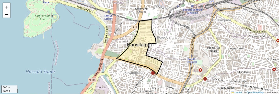 Location Map of Bansilalpet, Hyderabad
