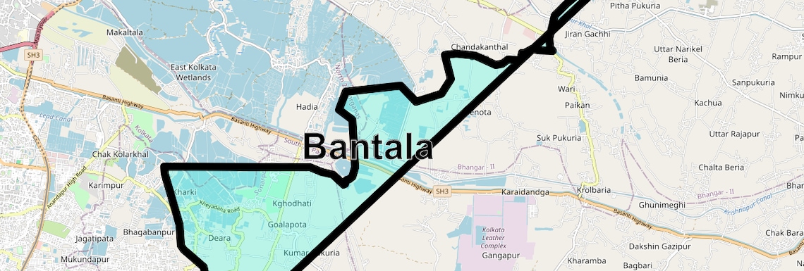 Location Map of Bantala, Kolkata