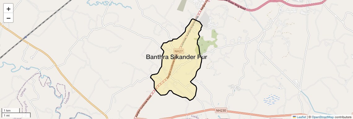 Location Map of Banthra Sikander Pur, Lucknow