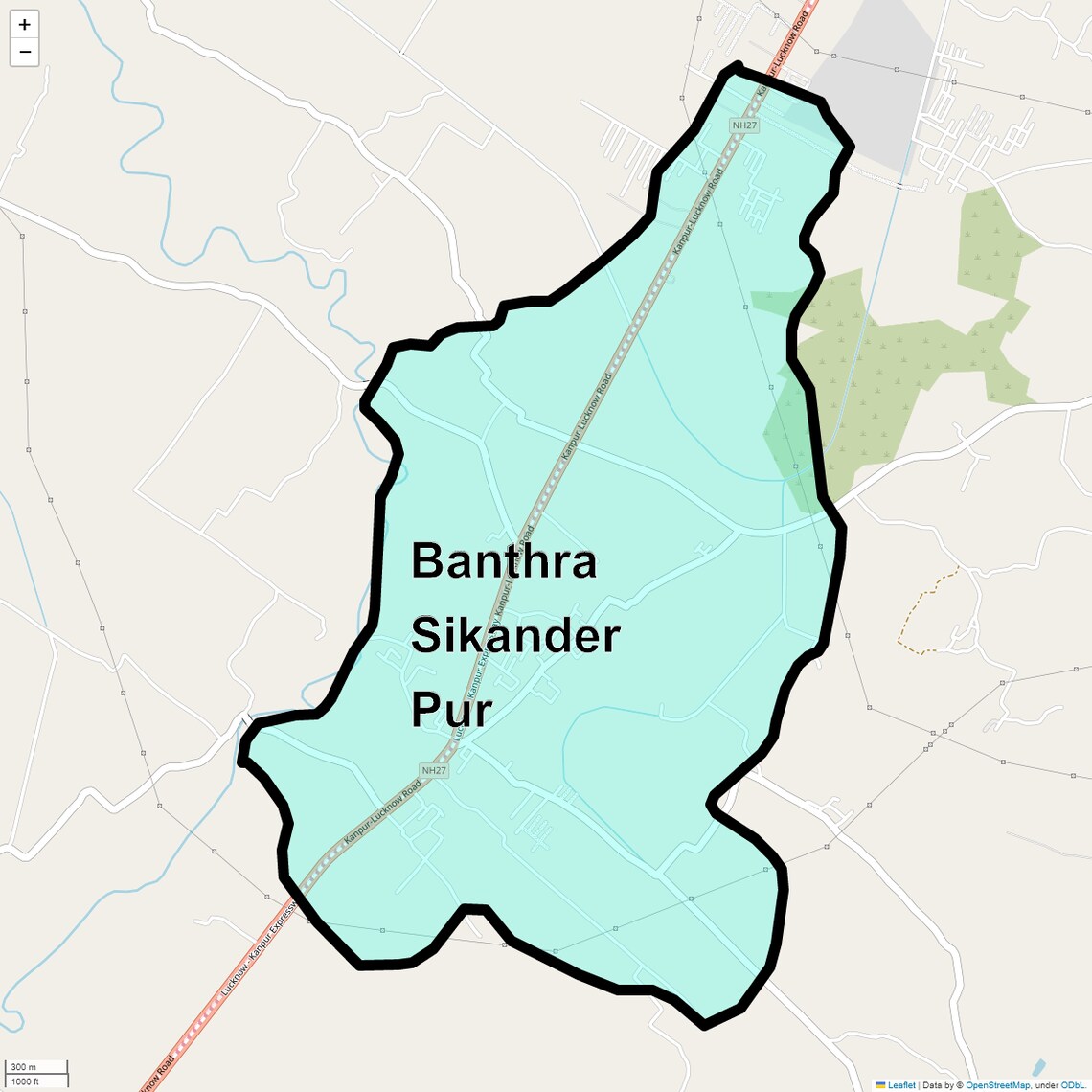 Location Map of Banthra Sikander Pur, Lucknow