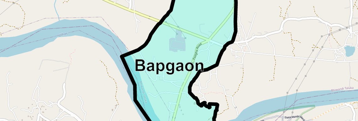 Location Map of Bapgaon, Thane