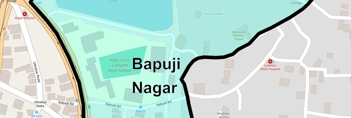 Location Map of Bapuji Nagar, Thane