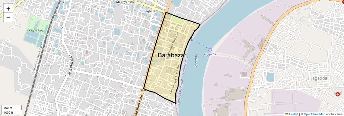 Location Map of Barabazar, Kolkata