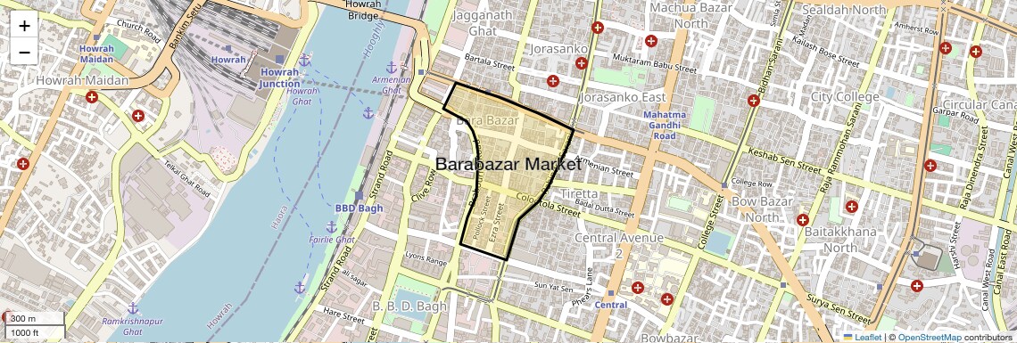 Location Map of Barabazar Market, Kolkata