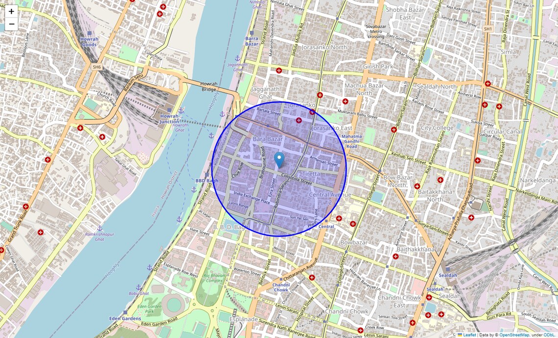 Location Map of Barabazar Market, Kolkata