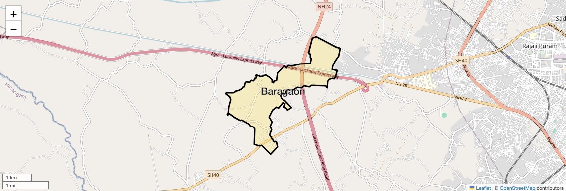 Location Map of Baragaon, Lucknow