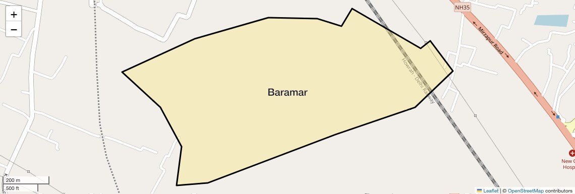 Location Map of Baramar, Allahabad