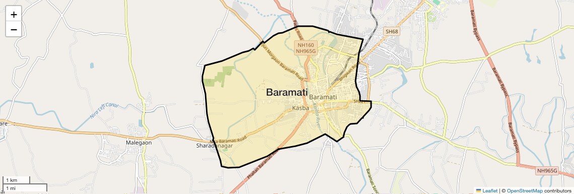 Location Map of Baramati, Pune