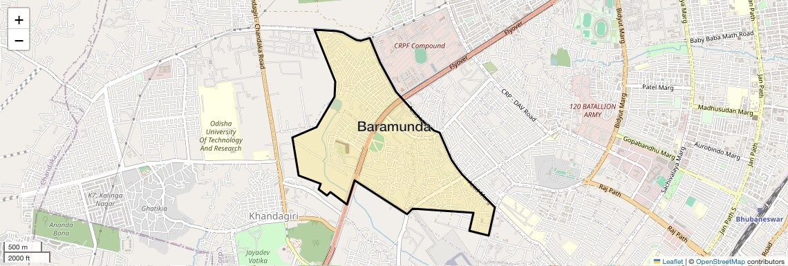 Location Map of Baramunda, Bhubaneswar