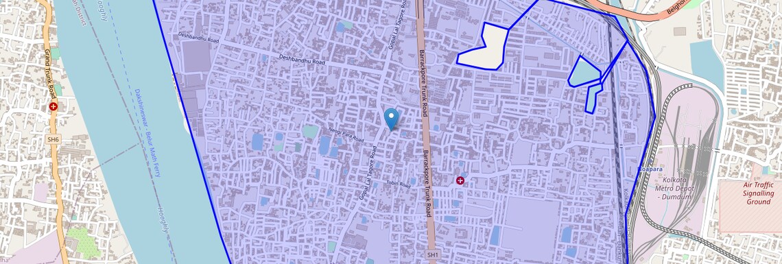 Location Map of Baranagar, Kolkata
