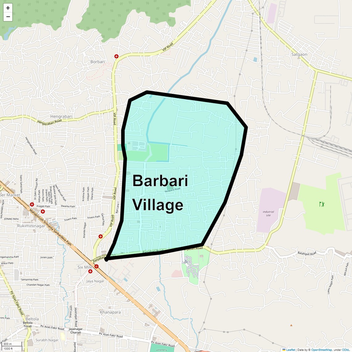 Location Map of Barbari Village, Guwahati