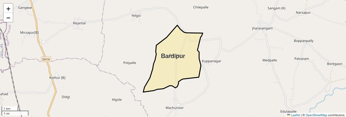 Location Map of Bardipur, Hyderabad