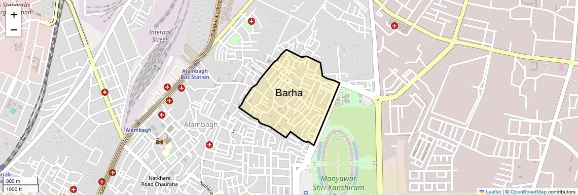 Location Map of Barha, Lucknow