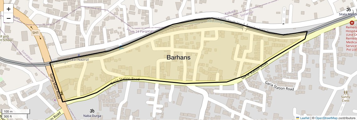 Location Map of Barhans, Kolkata