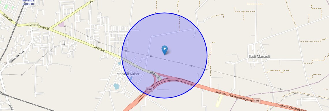 Location Map of Bari Mandauli, Chandigarh