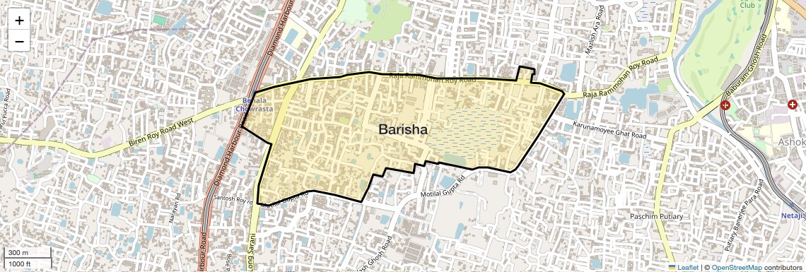 Location Map of Barisha, Kolkata
