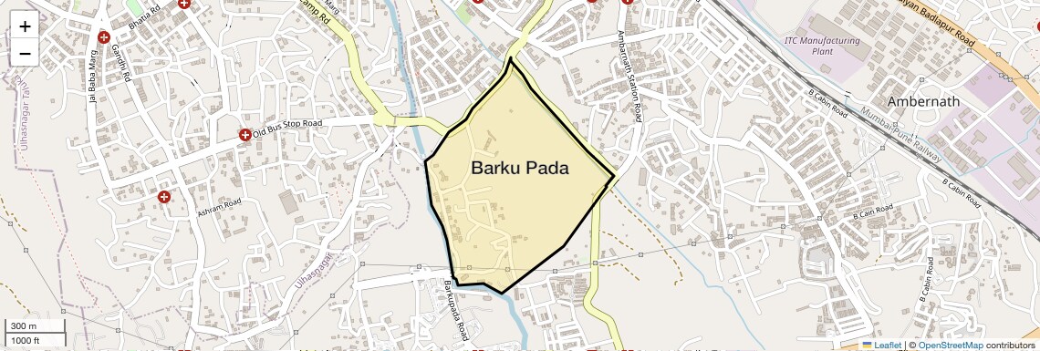 Location Map of Barku Pada, Thane