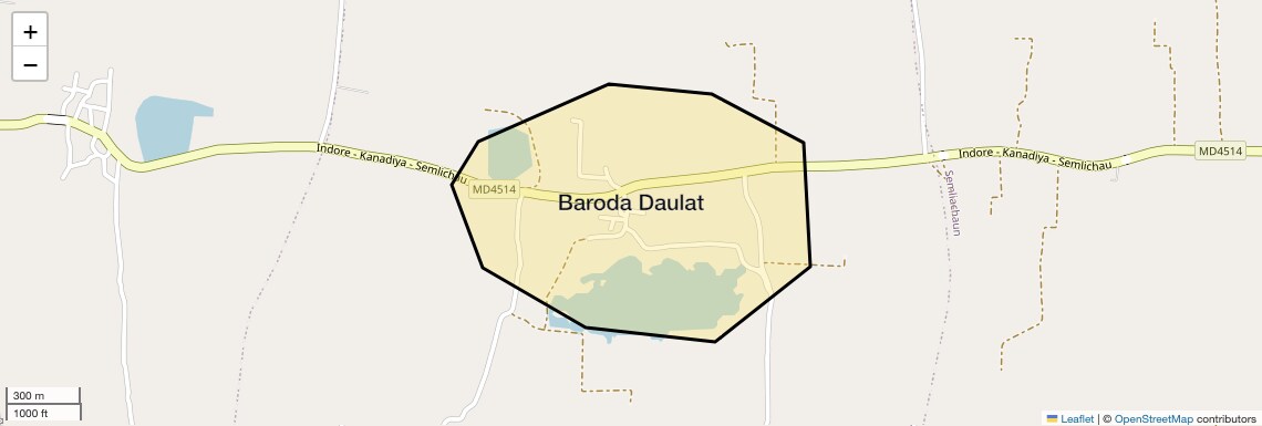 Location Map of Baroda Daulat, Indore