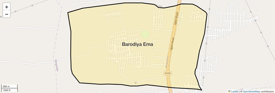 Location Map of Barodiya Ema, Indore