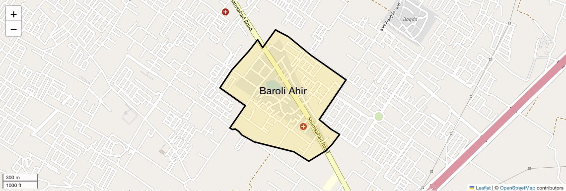 Location Map of Baroli Ahir, Agra