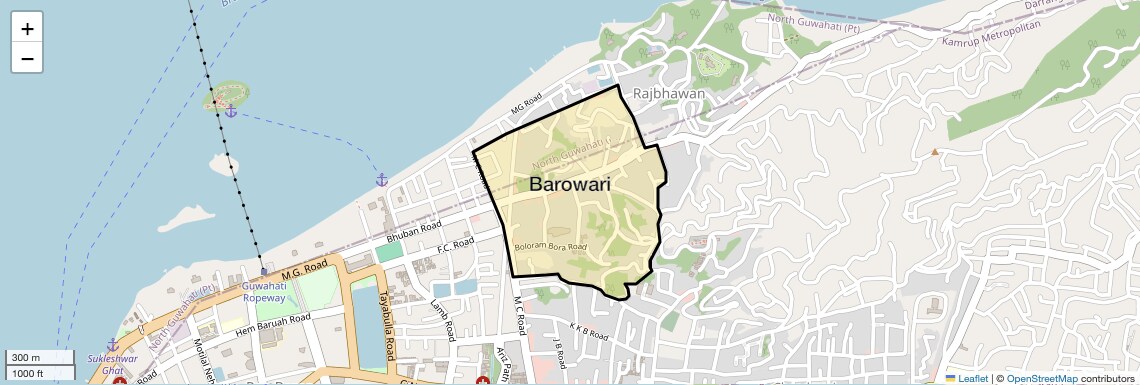 Location Map of Barowari, Guwahati