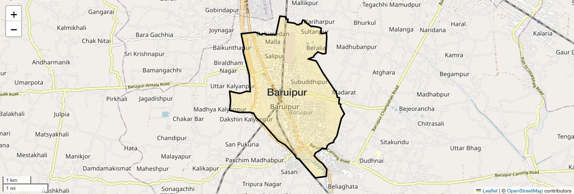 Location Map of Baruipur, Kolkata