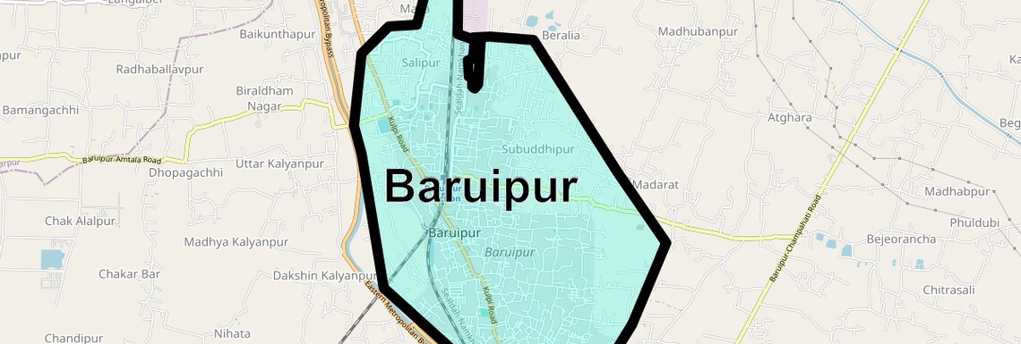 Location Map of Baruipur, Kolkata