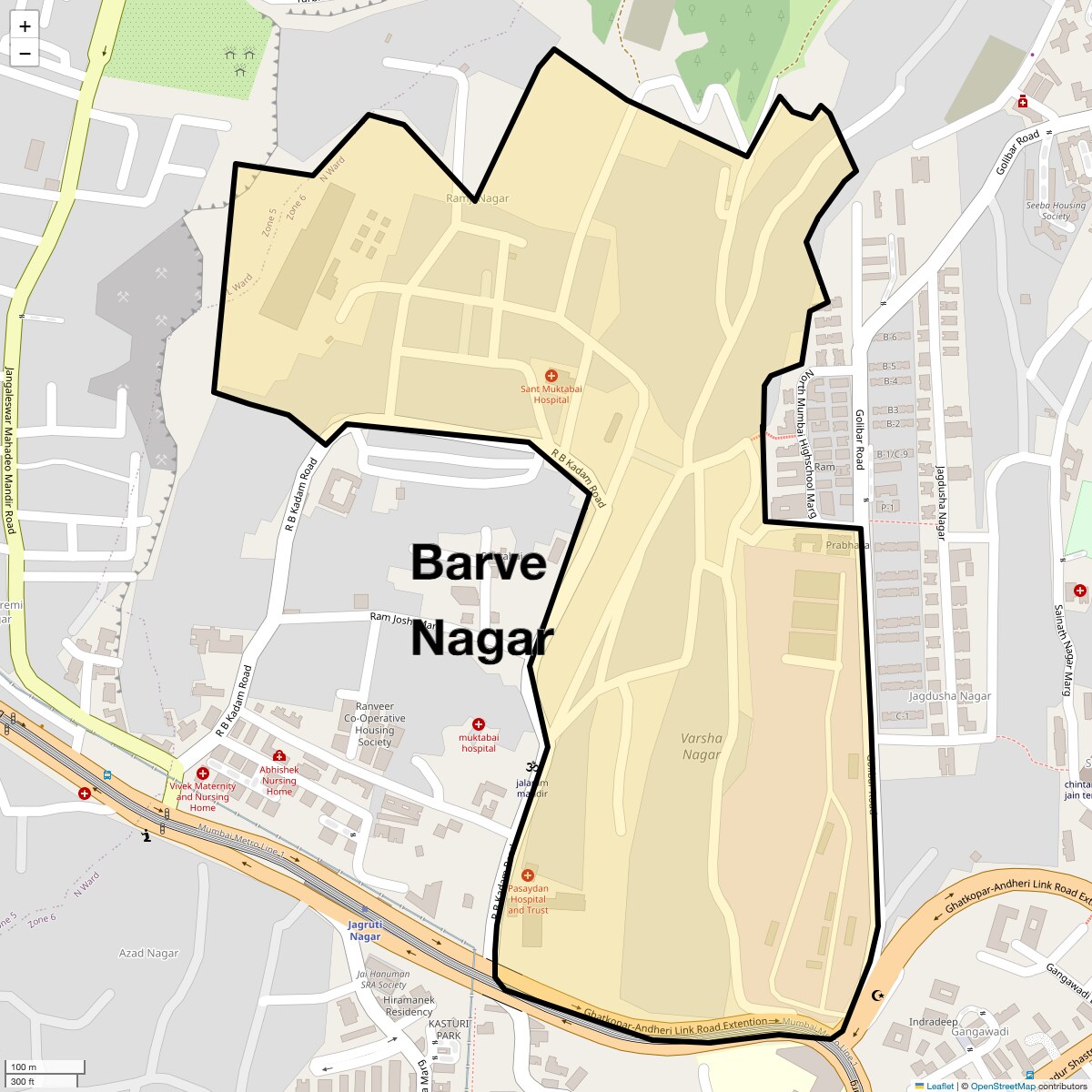 Location Map of Barve Nagar, Mumbai