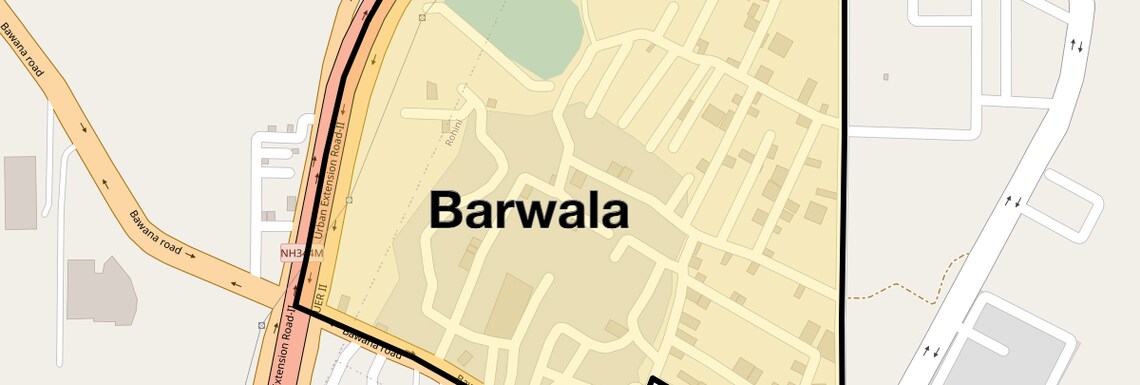 Location Map of Barwala, Delhi