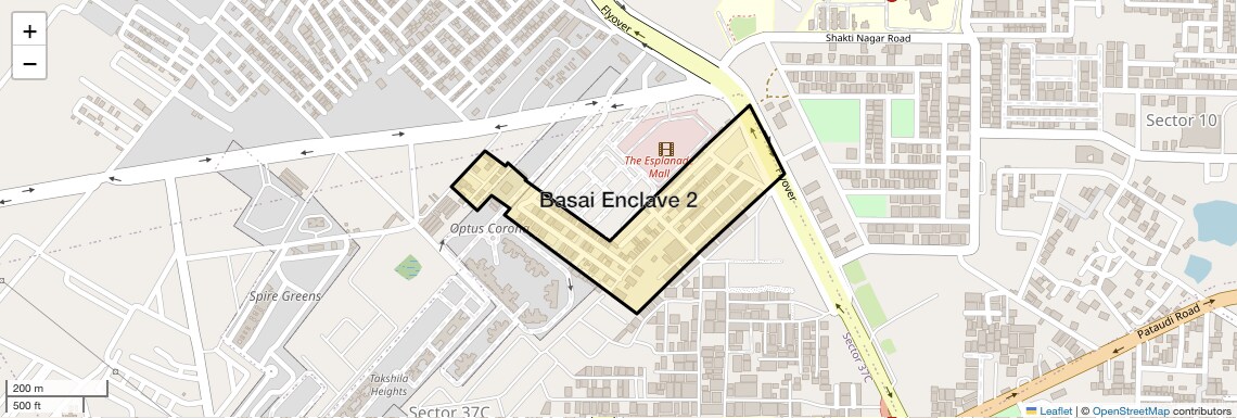 Location Map of Basai Enclave 2, Gurgaon