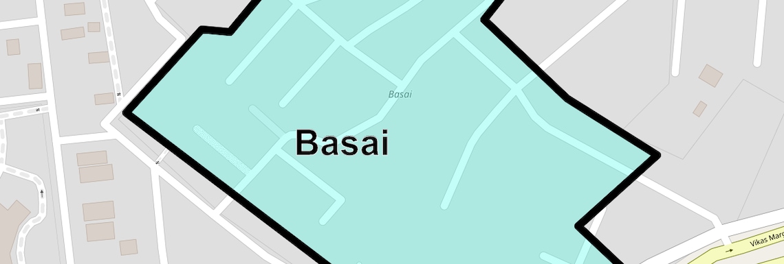 Location Map of Basai, Noida